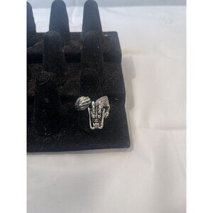 Vintage Chinese Dragon 3D Ring Silver Tone Size 8